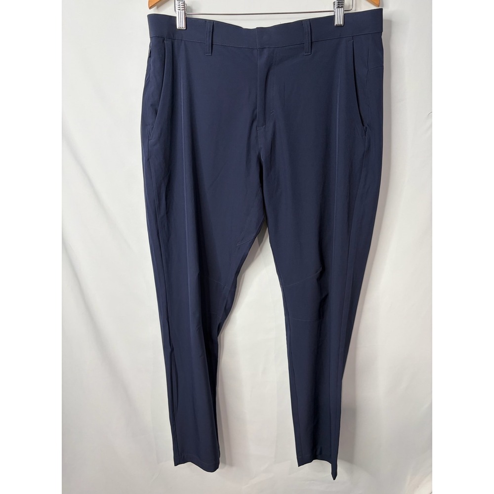 Fabletics Mens The One Trouser Navy Blue Tech Chino Pants 36x30 Athleisure Golf